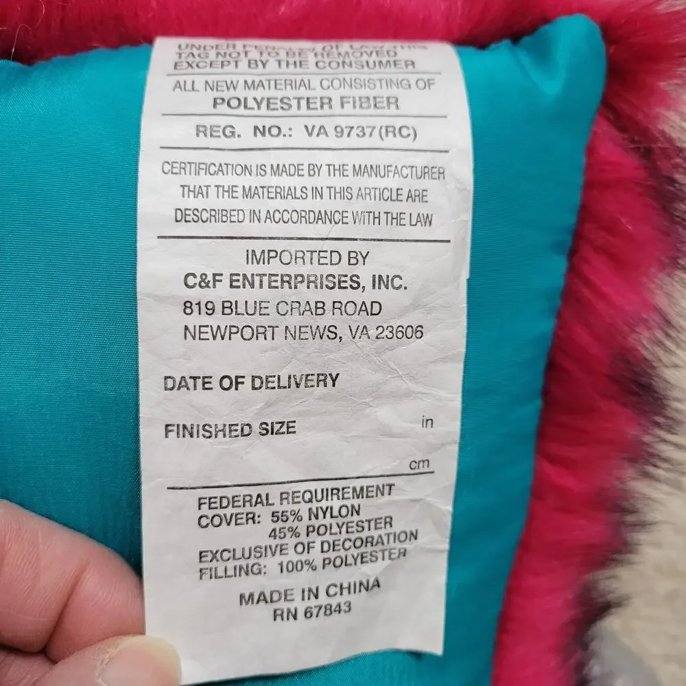 NWT C&F Enterprises Embroidered Novelty Summer Flip Flop Bikini Decor Pillow